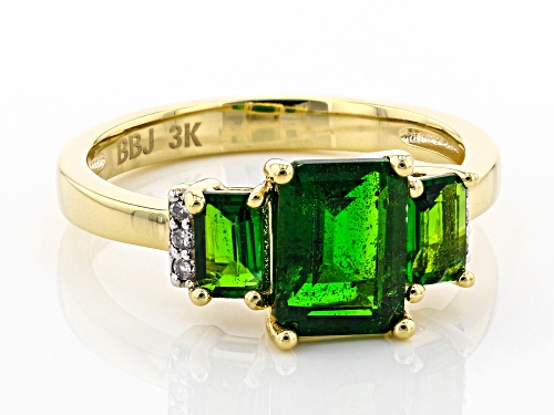 1.65ctw Chrome Diopside With 0.04ctw White Diamond 3K Yellow Gold Ring - Size 7