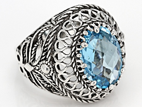 Artisan Collection Of Turkey™ 4.50ct Oval Sky Blue Topaz Sterling Silver Solitaire Ring - Size 5
