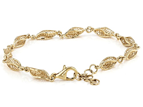 Artisan Collection Of Turkey™ 18K Yellow Gold Over Sterling Silver Petite Waves Bracelet - Size 7.75