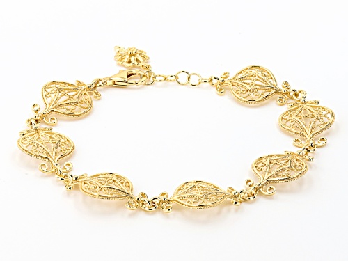 Artisan Collection Of Turkey™ 18k Yellow Gold Over Sterling Silver Bracelet - Size 7.5