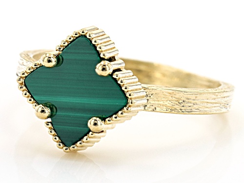 Artisan Collection of Turkey™ 10mm Star Malachite 18k Yellow Gold Over Sterling Silver Ring - Size 12