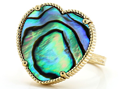 Artisan Collection of Turkey™ Abalone Shell & Mother-Of-Pearl 18k Yellow Gold Over Silver Ring - Size 5