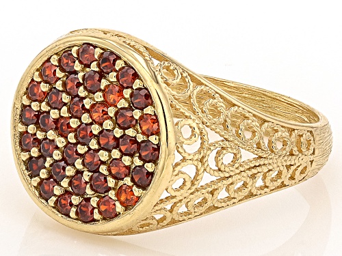 Artisan Collection of Turkey™ 0.35ctw Red Garnet 18K Gold Over Sterling Silver Signet Ring - Size 6