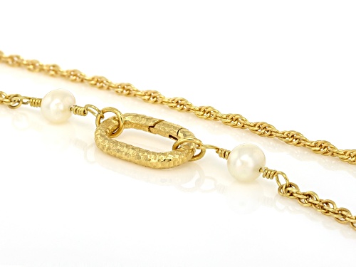 Artisan Collection of Turkey™6.5-7mm Cultured Freshwater Pearl 18K Gold Over Silver Necklace - Size 21.5
