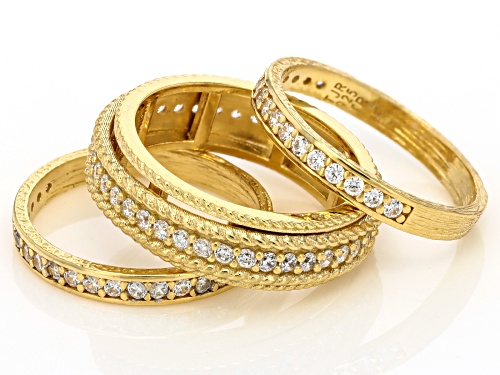Artisan Collection of Turkey™ Bella Luce® 18K Gold Over Silver Set of 3 Spinner Band Rings - Size 6