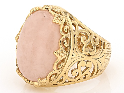 Artisan Collection of Turkey™ 18x13mm  Morganite 18K Gold Over Sterling Silver Solitaire Ring - Size 6