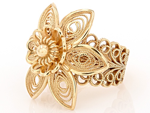 Artisan Collection of Turkey™ 18K Gold Over Silver 2-layer Floral Statement Ring - Size 8