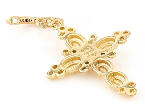 Artisan Collection of Turkey™ 18K Gold Over Sterling Silver Milgrain Cross Enhancer Pendant