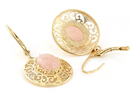 Artisan Collection of Turkey™ 8x10mm Morganite 18K Gold Over Sterling Silver Scrollwork Earrings