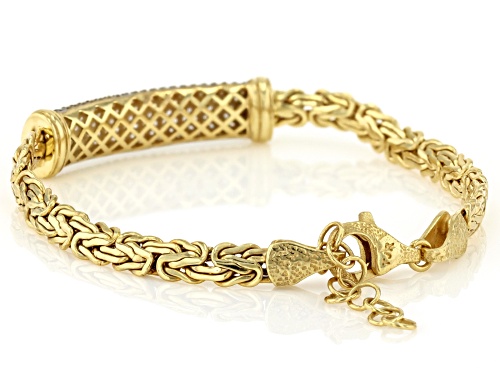 Artisan Collection of Turkey™ Pave Bella Luce® 18K Gold Over Silver 5mm Byzantine 7