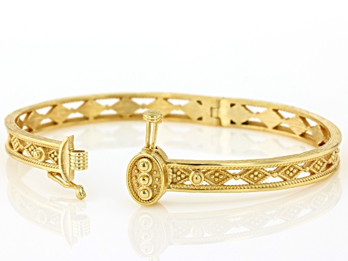 Artisan Collection of Turkey™ 18K Gold Over Sterling Silver Etruscan Milgrain Bangle Bracelet
