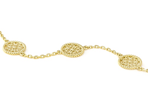 Artisan Collection of Turkey™ 18k Yellow Gold Over Sterling Silver Filigree Station Bracelet - Size 8