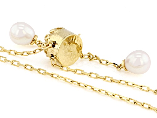 Artisan Collection of Turkey™ 10mm Mother-of-Pearl 18K Gold Over Silver Bolo Necklace