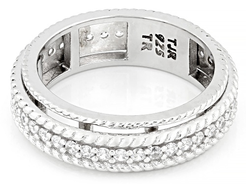 Artisan Collection of Turkey™ 0.02ctw Bella Luce® Rhodium Over Sterling Silver Spinner Band Ring - Size 8