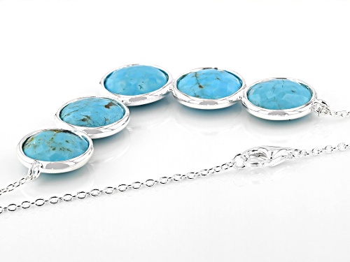 10mm Kingman Turquoise Sterling Silver Necklace - Size 18