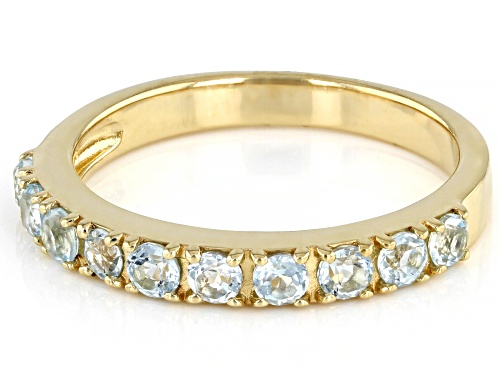 0.59ctw Round Glacier Topaz™ 18k Yellow Gold Over Sterling Silver Band Ring - Size 9
