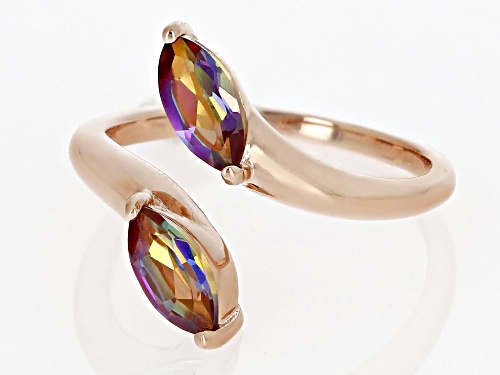 0.87ctw Marquise Northern Lights™ Quartz 18k Rose Gold Over Sterling Silver Ring - Size 8