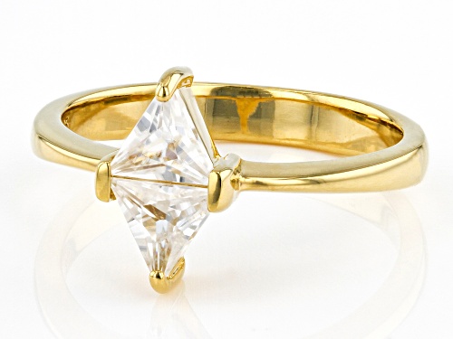 1.00ct Triangle White Zircon 18k Yellow Gold Over Sterling Silver Ring - Size 8