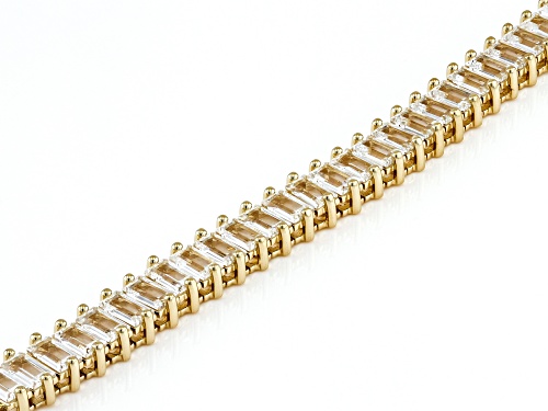 6.65ctw Baguette Lab Created White Sapphire 18k Yellow Gold Over Sterling Silver Paperclip Bracelet - Size 8