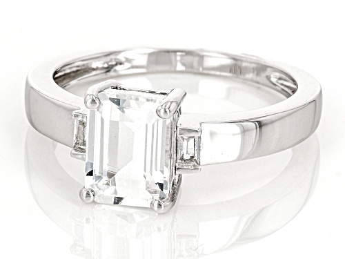 1.44ctw Lab Created White Sapphire Rhodium Over Sterling Silver Ring - Size 9