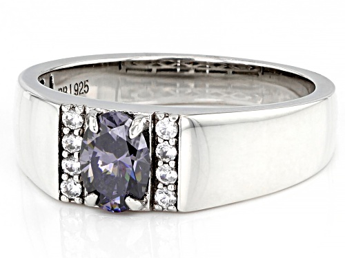 0.95ct Purple Strontium Titanate With 0.15ctw White Zircon Rhodium Over Sterling Silver Ring - Size 7