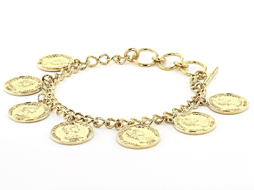 Global Destinations™ 18k Gold Over Sterling Silver Coin Replica Charm Bracelet - Size 7.25