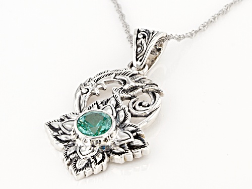 Global Destinations™ 2.00ct Lab Created Green Spinel Solitaire, Sterling Silver Enhancer W/Chain
