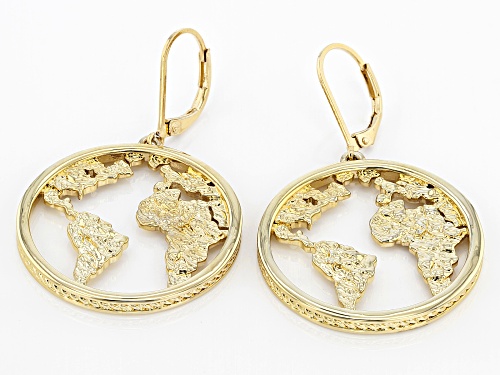 Global Destinations™ 18k Yellow Gold Over Brass World Earrings