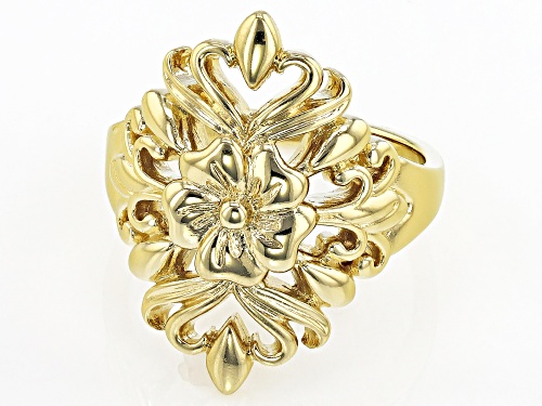 Global Destinations™ 18k Gold Over Brass Flower Ring - Size 7