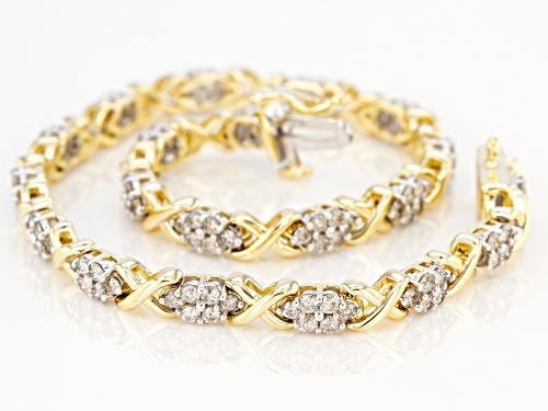 2.00ctw Round Diamond 10k Yellow Gold Bracelet - Size 7.25
