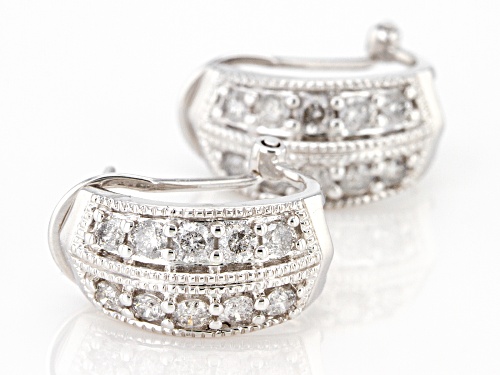 1.00ctw Round White Diamond 10K White Gold Earrings