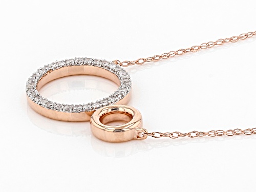 0.16ctw Round White Diamond 10K Rose Gold Circle Necklace - Size 18