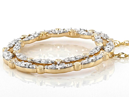 0.50ctw Round White Diamond 10K Yellow Gold Circle Necklace - Size 18