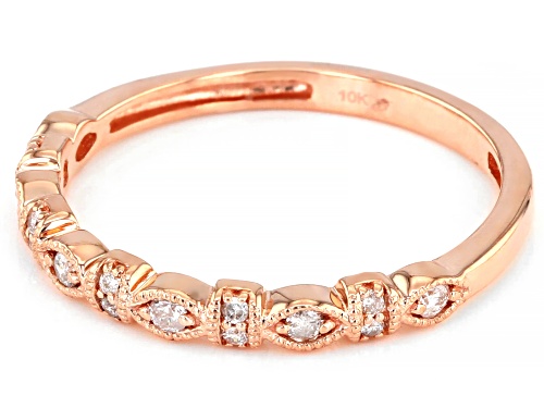 0.14ctw Round White Diamond 10K Rose Gold Band Ring - Size 6