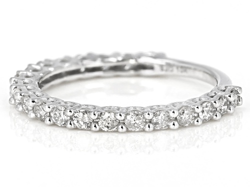 0.65ctw Round White Diamond 10K White Gold Band Ring - Size 10