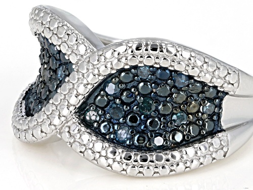 0.30ctw Round Blue Velvet Diamonds™ Rhodium Over Sterling Silver Ring - Size 6