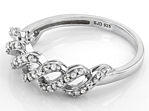 0.25ctw Round White Diamond Rhodium Over Sterling Silver Twisted Band Ring - Size 7