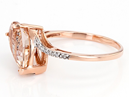 2.80ct Pear Shaped Cor-De-Rosa Morganite™ With .05ctw Round Diamond Accent 10k Rose Gold Ring - Size 12