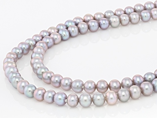 5-6mm Platinum Cultured Freshwater Pearl Endless Strand Necklace