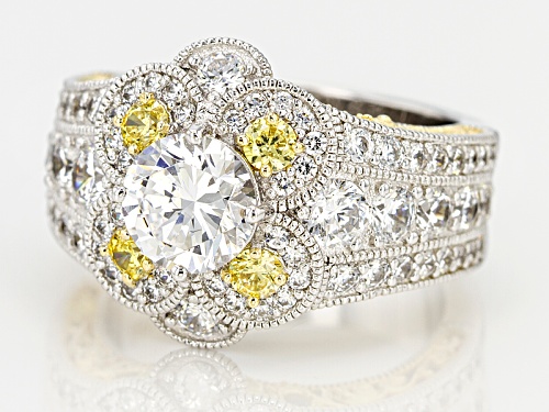 Vanna K ™ For Bella Luce ® 5.66ctw Platineve ™ & 18k Yellow Gold Over Silver Ring - Size 12
