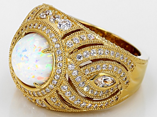 Vanna K™ For Bella Luce® 4.13ctw White Lab Opal And White Diamond Simulants Eterno ™ Ring - Size 7