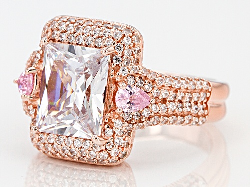 Vanna K ™ For Bella Luce ® 7.56ctw Pink & White Diamond Simulants Eterno ™ Rose Ring - Size 10