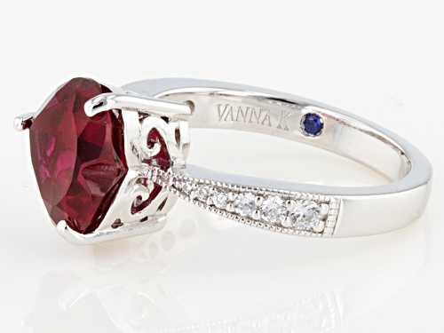 Vanna K™ For Bella Luce ® 4.09ctw Lab Created Ruby & White Diamond Simulant Platineve® Ring - Size 11