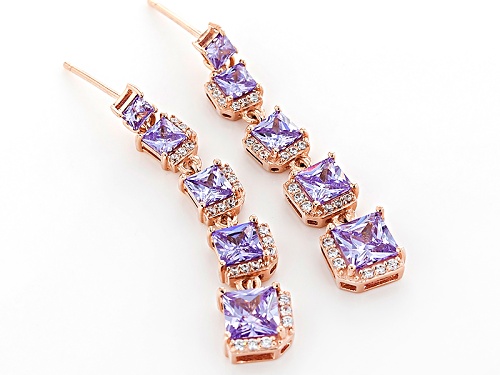 Vanna K ™ For Bella Luce ® 7.22ctw Lavender & White Diamond Simulants Eterno™ Rose Earrings