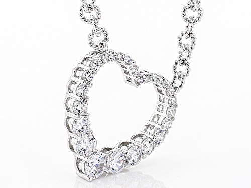 Vanna K ™ For Bella Luce ® 3.28ctw White Diamond Simulant Platineve® Heart Necklace - Size 18