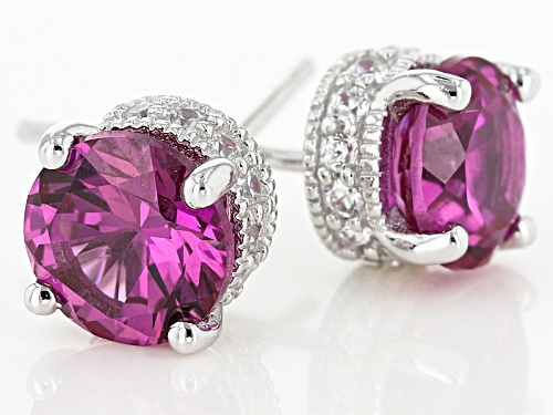 Vanna K ™ For Bella Luce ® 2.63ctw Rhodolite Garnet & Diamond Simulants Platineve® Earrings