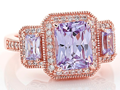 Vanna K ™ For Bella Luce ® 5.29CTW Lavender & White Diamond Simulants Eterno ™ Rose Ring - Size 7