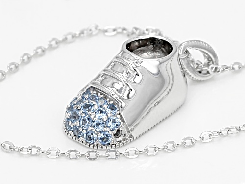 Vanna K™ For Bella Luce ® 0.21ctw Lab Blue Spinel Platineve ® Baby Shoe Pendant With Chain