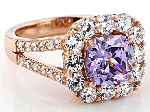 Vanna K™For Bella Luce®6.67ctw Lavender and White Diamond Simulants Eterno™Rose Ring (3.72ctw DEW) - Size 5