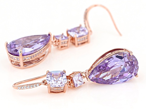 Vanna K™ For Bella Luce® 33.77ctw Amethyst And Lavender Diamond Simulants Eterno™ Rose Earrings